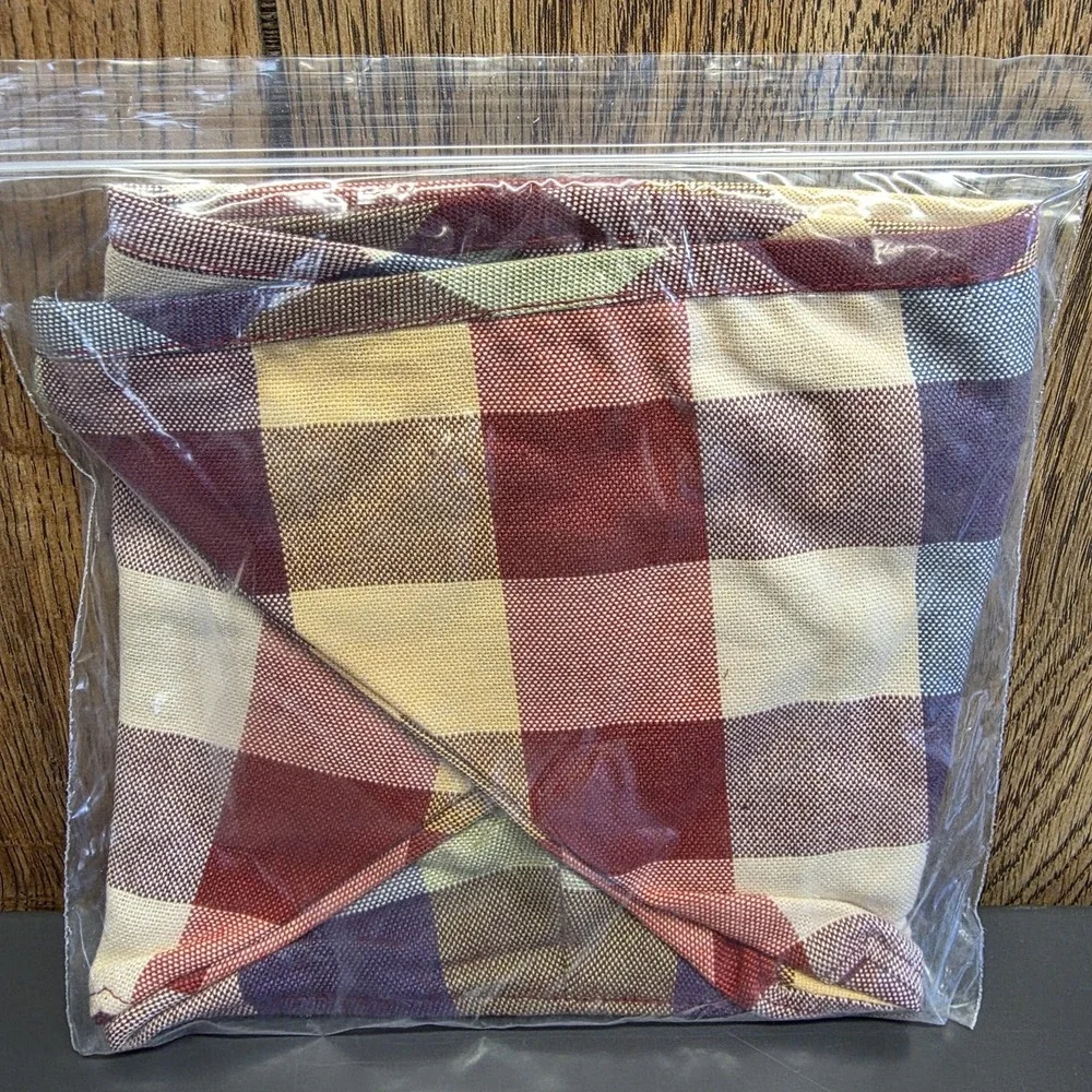 Longaberger Lg Twist Basket Liner WT Evry Plaid Fabric Large Multicolor Country‎